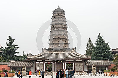 Famen Temple. a famous Temple in Fufeng County, Shaanxi, China. Editorial Stock Photo