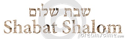 Shabbat Shalom written in english and hebrew Stock Photo