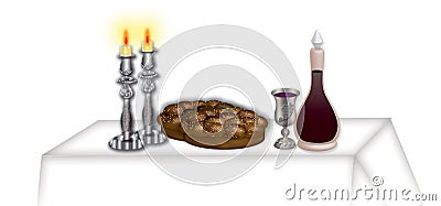 Shabbat table Stock Photo