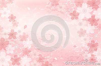 Shabby chic Cherry blossom background Vector Illustration