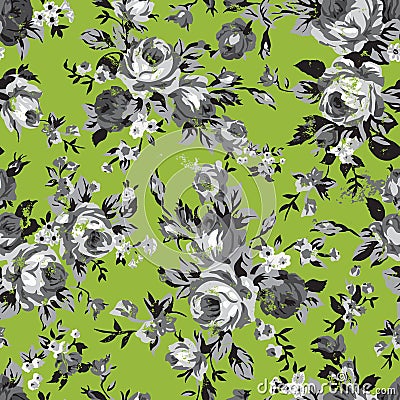 Vintage chintz roses seamless pattern Vector Illustration