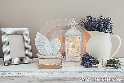 Shabby chic interior decor Stock Photo