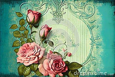 Shabby chic rose pastel background Stock Photo