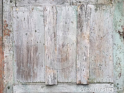 Shabby light Wooden Planks with cracked color paint Wood background Stock Photo