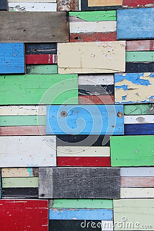 Shabby varicolored Wood Background Stock Photo