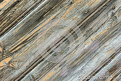 Shabby weathered plank wood background. Geometrical graphic diagonal pattern fragment of old gates door. Gradient gray color hues Stock Photo