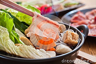 Shabu shabu hot pot Stock Photo