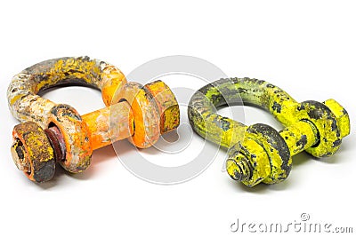 Shackle for lifting gear. Stock Photo