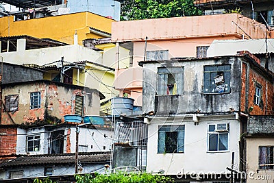 Shacks in a poor neighborhood in Rio de Janeiro, Brazil Stock Photo