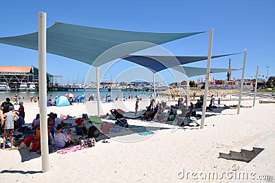 Shade at Hillarys Boat Harbour Editorial Stock Photo
