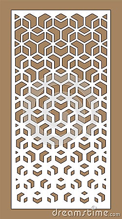 Shade screen, privacy fence template. Laser cut vector panel, screen, fence, divider. Cnc decorative pattern, jali Vector Illustration