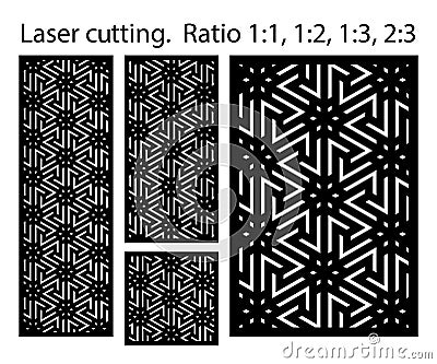 Shade screen, privacy fence template. Laser cut vector panel, screen, fence, divider. Cnc decorative pattern, jali Vector Illustration