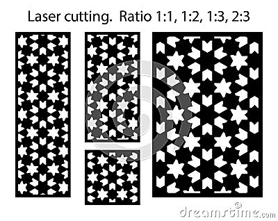 Shade screen, privacy fence template. Laser cut vector panel, screen, fence, divider. Cnc decorative pattern, jali Vector Illustration