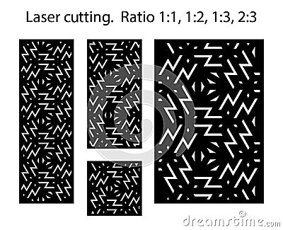 Shade screen, privacy fence template. Laser cut vector panel, screen, fence, divider. Cnc decorative pattern, jali Vector Illustration