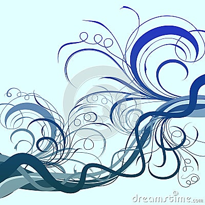 Shaded blue swirls background Stock Photo