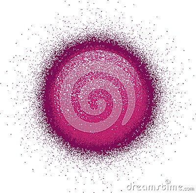 Shaded speckled graffiti sphere in pink burgundy Vector Illustration