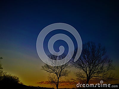 Shades of colours, nature, sunset, inspiration and shapes Stock Photo