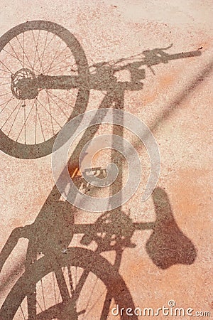 Shadow of bicycle Stock Photo