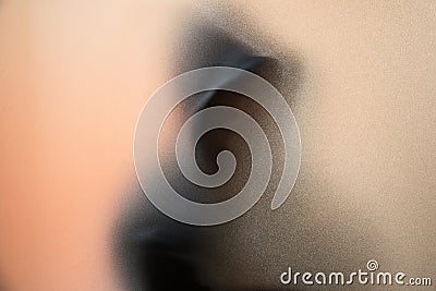 Shadow blur of horror man in jacket with hood.Dangerous man behi Stock Photo