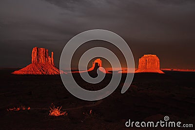 Shadow of Butte Monument Valley Stock Photo