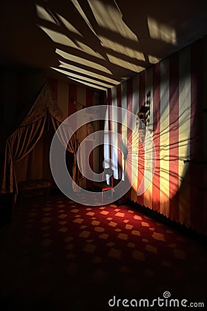 shadow of a circus tent projected on a wall Stock Photo