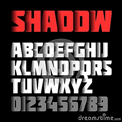 Shadow font Vector Illustration