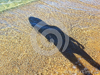 Shadow girls on the beach texture Stock Photo