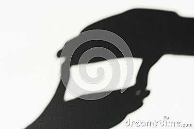 Shadow from the hands, photographic frame sign Stock Photo