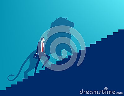 The shadow of a lion reflects leadership Vector Illustration