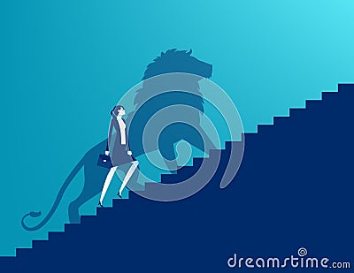 The shadow of a lion reflects leadership Vector Illustration