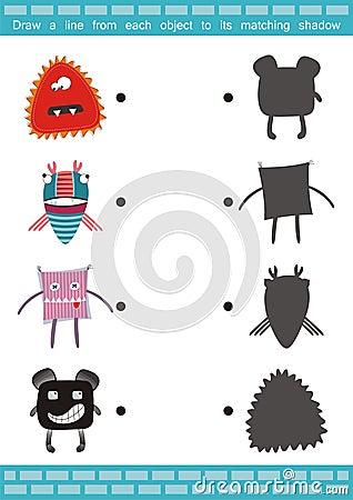 Shadow Matching Game (5) Vector Illustration