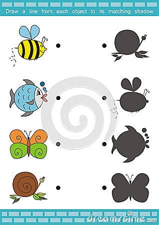 Shadow Matching Game (8) Vector Illustration
