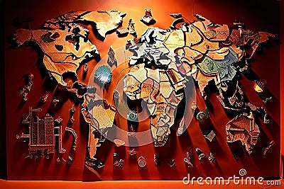 shadow mosaic creating a mosaic using shadows cast by various ob Stock Photo