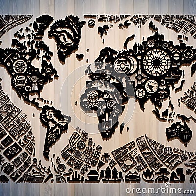 Shadow Mosaic Creating a mosaic using shadows cast by various ob Stock Photo