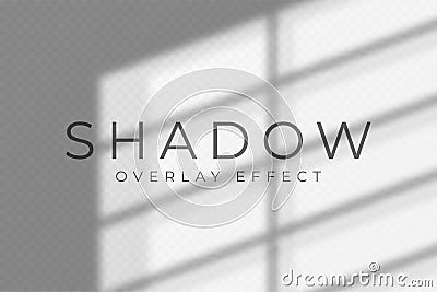 Shadow overlay effect. Transparent soft light and shadows from windows and jalouse Vector Illustration