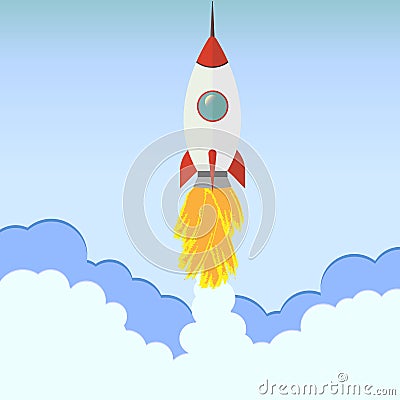 Shadow of the rocket Vector Illustration