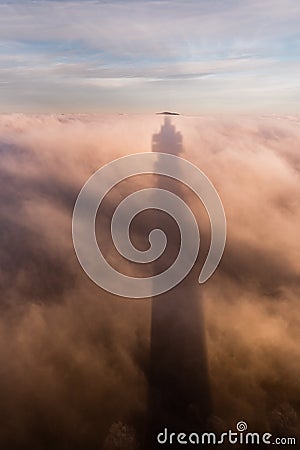 The shadow of the tv tower Stock Photo