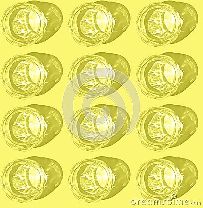 Shadow from a vase on a yellow background seamless pattern Stock Photo