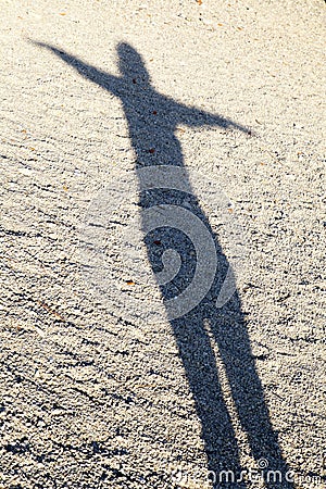 Shadow of woman performing Yoga Stock Photo