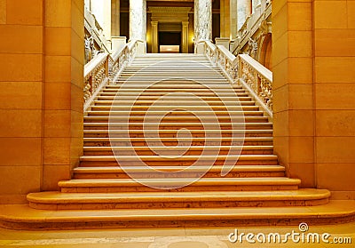 Shadowed marble stairway Stock Photo