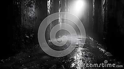 Shadowed Path to the Unknown. Concept Mysterious Path, Enigmatic Journey, Shadowy Trail, Curious Stock Photo