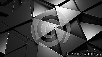 Shadowed Polygons on Dark Background. Multifaceted polygons casting shadows, creating a 3D effect on a dark surface Stock Photo