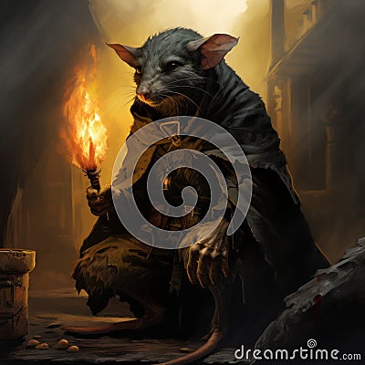 The Shadowed Rat A High Fantasy Inspired Image Stock Photo