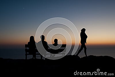 Shadowgraph on a sunset Stock Photo