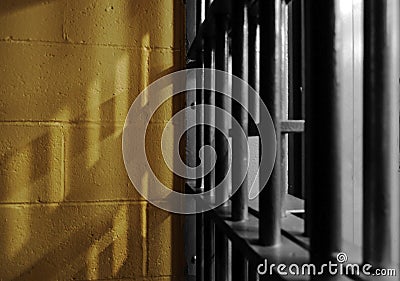 A jail cell shadow Stock Photo