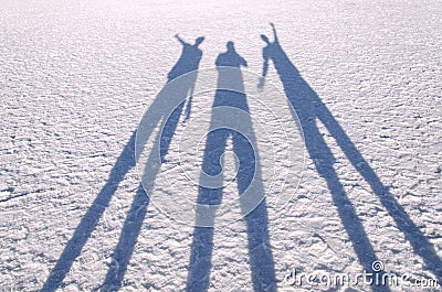 Shadows on saline lagoon San Pedro de Atacama Stock Photo