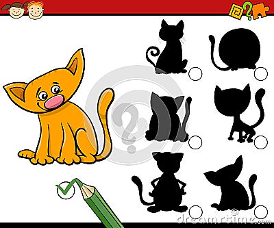 Shadows task for kids Vector Illustration