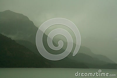 Shadowy gray green ridges on overcast day Stock Photo