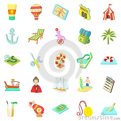 Shady enterprise icons set, cartoon style Vector Illustration