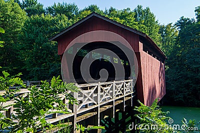 Shaeffer Campbell Covered Bridge, Belmont County, Ohio Stock Photo